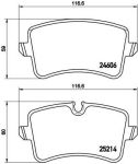 Колодки тормозные AUDI A6,A7 (11-) задние (4шт.) BREMBO