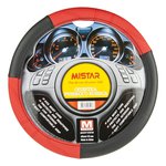 Оплетка руля (M) 37-39см черно-красная MISTAR