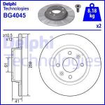 Диск тормоз. DELPHI BG4045 RENAULT LOGAN 12 мм 1шт
