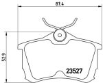Колодки тормозные HONDA Accord (98-02) (2.0/2.2/2.4) задние (4шт.) BREMBO
