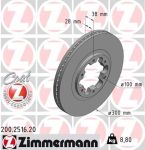 Диск тормозной NISSAN Pathfinder (97-) передний (1шт.) ZIMMERMANN