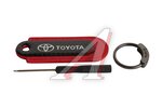 Брелок "TOYOTA" кожа-карбон красный