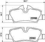Колодки тормозные MINI Cooper (13-) задние (4шт.) BREMBO