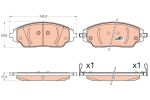 Колодки тормозные CHEVROLET Aveo (12-),Cobalt (13-) передние (с АБС) (4шт.) TRW