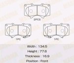 Колодки тормозные MITSUBISHI Pajero 4 (07-) TOYOTA Land Cruiser Prado передние (4шт.) MASUMA