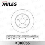 Диск тормозной NISSAN Almera Tino (00-),Primera (P12) задний (1шт.) MILES