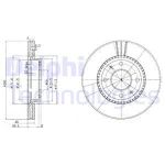 Диск тормозной HYUNDAI Sonata (01-),Elantra (00-) KIA Magentis (R15) передний (1шт.) DELPHI