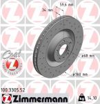 Диск тормозной AUDI A8 (02-10) передний (1шт.) ZIMMERMANN