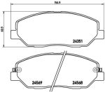 Колодки тормозные HYUNDAI Santa Fe (09-) KIA Sorento (09-) передние (4шт.) BREMBO