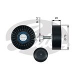 Ролик приводного ремня VW Polo (09-) AUDI A3 (10-13) SKODA Fabia (10-) (1.2) обводной GATES