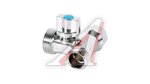 Кран шаровый для подключения стир.маш.1/2"х3/4"х1/2"