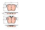 Колодки тормозные MERCEDES GLC (X253) (15-) задние (4шт.) TRW