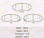 Колодки тормозные HONDA CR-V (07-12) передние (4шт.) MASUMA