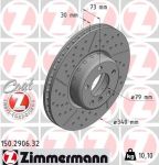 Диск тормозной BMW 1 (F20) передний (1шт.) ZIMMERMANN
