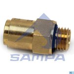 Фитинг прямой под трубку ПВХ,полиамид d=8х1.0мм (наружная резьба) М12х1.5 латунь SAMPA