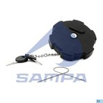 Крышка бака топливного IVECO MERCEDES RENAULT VOLVO с ключом,замок сверху (пластик) SAMPA