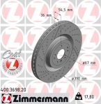 Диск тормозной MERCEDES ML,GLE,GL,GLS (11-) задний (1шт.) ZIMMERMANN