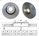 Диск тормозной OPEL Astra G (02-05),Zafira A (01-05),Corsa D (07-) передний (1шт.) BLITZ