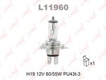 Лампа 12V 60/55W PU43t-3 H19 LYNX L11960