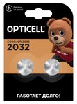 Батарейка CR2032 3V таблетка (пульт сигнализации,ключ) блистер 2шт. Lithium OPTICELL