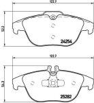Колодки тормозные MERCEDES C (W204),E (C207),GLK (X204) задние (4шт.) BREMBO