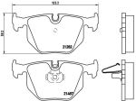 Колодки тормозные BMW X5,Z8 (E46,E39,E38) задние (4шт.) BREMBO
