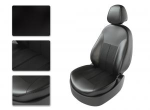 Авточехлы HYUNDAI Solaris KIA Rio седан (17-) экокожа черные комплект CARFASHION 222118060606, 22218666