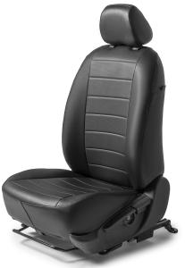 Авточехлы Nissan Qashqai I 2006-2014, эко-кожа, черные RIVAL