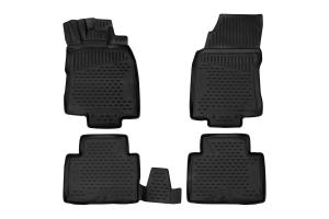 Коврик салона NISSAN X-Trail (15-) П.Р. внедорожник, 3D полиуретан черный (4 предм.) ELEMENT