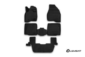 Коврик салона FORD Explorer (15-) 3D полиуретан черный (5 предм.) ELEMENT