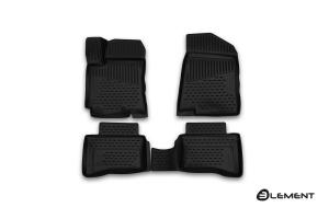 Коврик салона KIA Rio (14-), hb. 3D полиуретан черный (4 предм.) ELEMENT