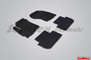 Коврик салона CITROEN C-Crosser (07-13), MITSUBISHI Outlander II (06-12), PEUGEOT 4007 (07-13) резина, сетка (4 предм.) SEINTEX