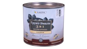 Грунт-эмаль белая 3в1 по ржавчине 1.7кг ЛАКРА