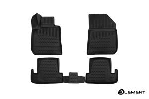 Коврик салона PEUGEOT 308 (14-) 3D полиуретан черный (4 предм.) ELEMENT