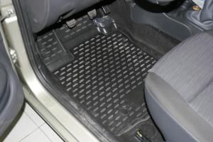 Коврик салона RENAULT Logan (04-09) (10-14) 3D полиуретан черный (4 предм.) ELEMENT