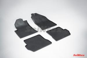 Коврик салона FORD Fiesta III (01-08), FORD Fusion (02-08) резина, сетка (4 предм.) SEINTEX