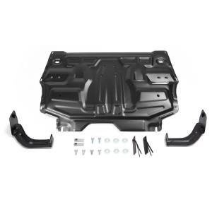 Защита картера и КПП Seat Ibiza IV 2008-2014/Skoda Fabia II 2007-2015/Fabia RS II 2010-2015/Rapid 2012-2017 2017-н.в./Roomster 5J 2006-2015/VW Polo IV, V хэтчбек 2005-2009-2014/Polo V седан 2010-2015 2015-н.в., сталь 2 мм, с крепежом RIVAL