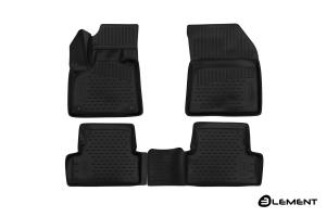 Коврик салона PEUGEOT 3008 (17-), SUV 3D полиуретан черный (4 предм.) ELEMENT