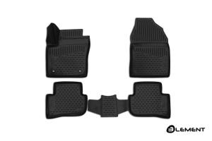 Коврик салона TOYOTA C-HR (16-), 4WD, SUV 3D полиуретан черный (4 предм.) ELEMENT