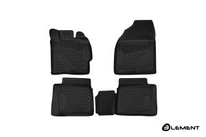 Коврик салона TOYOTA Prius 30 (09-15), правый руль 3D полиуретан черный (4 предм.) ELEMENT