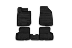 Коврик салона NISSAN Terrano (14-16), 2WD 3D полиуретан черный (4 предм.) ELEMENT