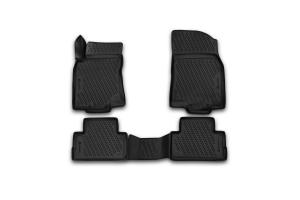 Коврик салона NISSAN Qashqai (J11F) (15-), сборка РФ 3D полиуретан черный (4 предм.) ELEMENT