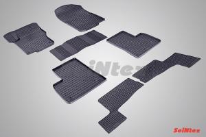 Коврик салона MERCEDES Gl-Class X166 (06-12), MERCEDES Gls-Class X166 (18-) резина, сетка (7 предм.) SEINTEX