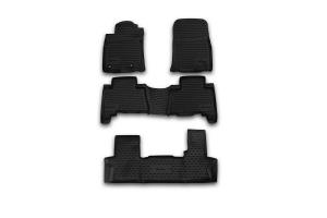 Коврик салона TOYOTA Land Cruiser Prado 150 (13-), 7 мест полиуретан черный (5 предм.) ELEMENT