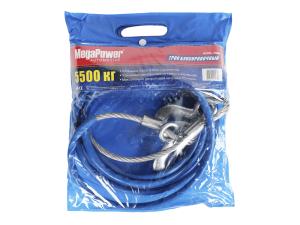 Трос буксировочный 5.5т 4м стальной 9мм (крюк-крюк) MEGAPOWER M-75009